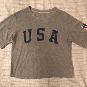 USA Gray Crop Top